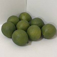 Vtg Chalkware Limes Lot of 8 Plaster Artificial Fruit Kitchen Bowl Filler Prop