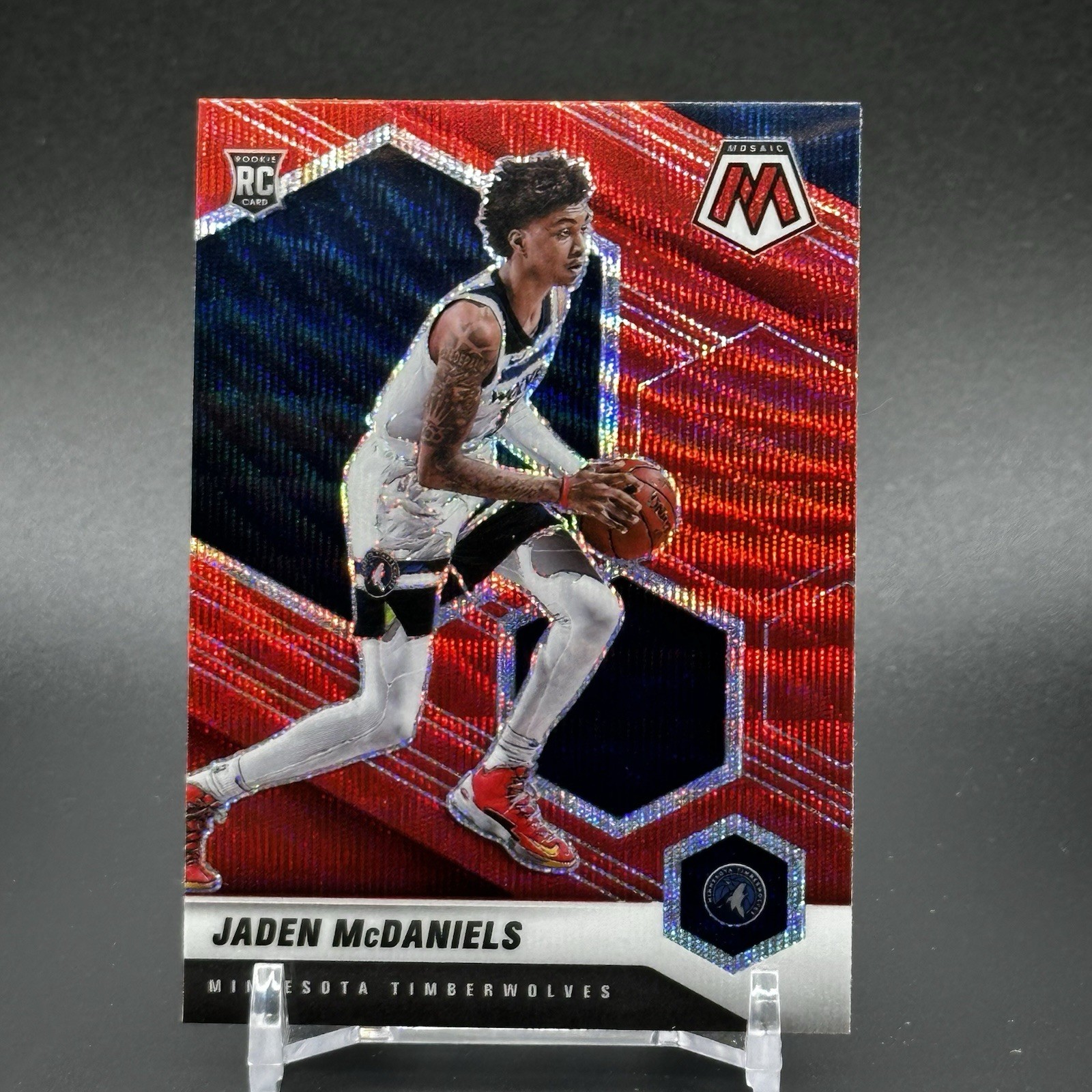 Jaden McDaniels 2020 Mosaic Rookie Red Wave #235 - Timberwolves RC
