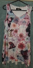 Pussycat London Floral Butterfly Dress Sleeveless Chiffon Tunic Top Size M