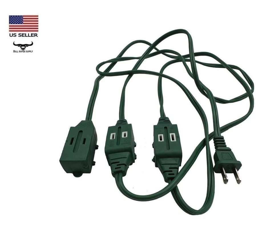 9 ft. 16/2 Gauge 9 Polarized Outlet In-Line Green Indoor Extension Cord - Image 3 of 3
