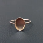 925 Sterling Silver Rose Gold Plated 10x15mm Oval Collet Bezel Cup Ring Blank