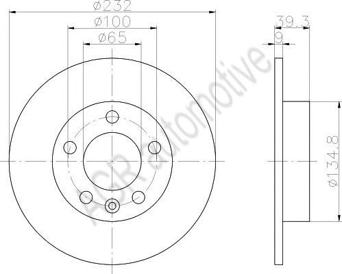 APEC RED REAR DISCS PADS 232mm FOR VW NEW BEETLE CONVERTIBLE 1.4 75 BHP 2003-10 - Picture 2 of 6