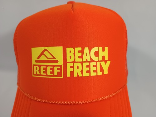 Reef Beach Freely Orange Trucker Snapback Rope Mesh Hat Otto FAST Shipping - Picture 3 of 11