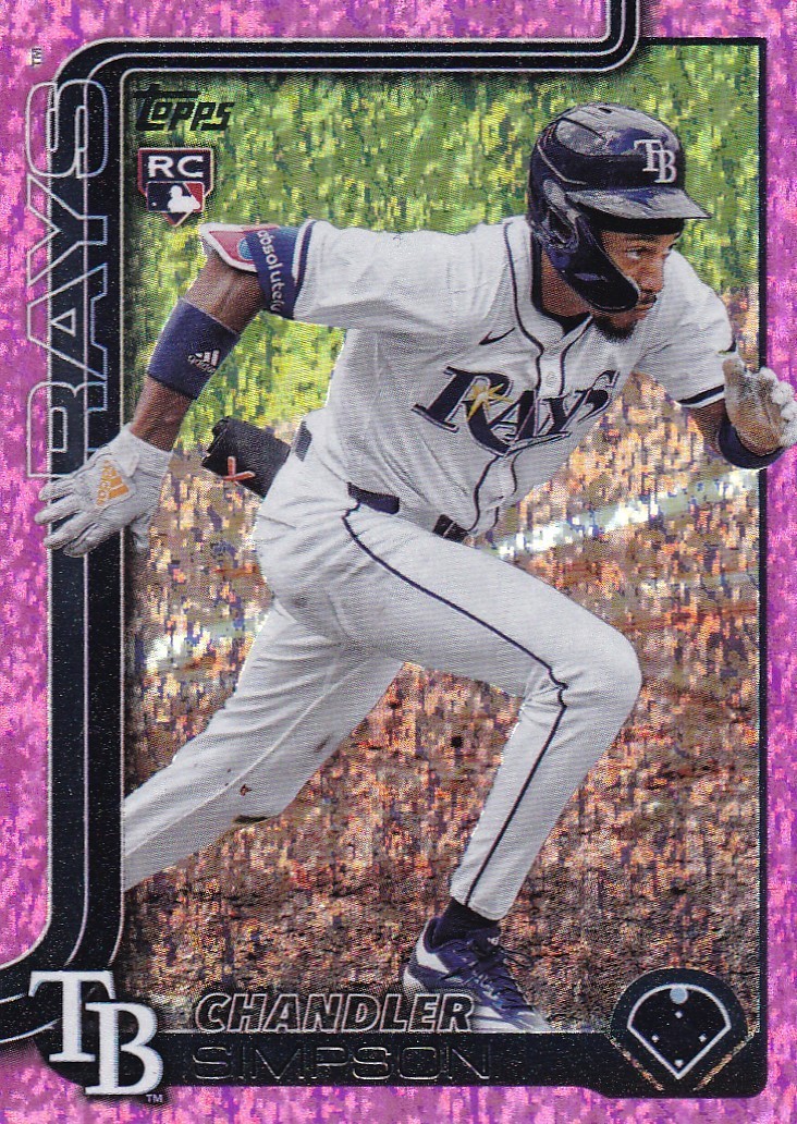 CHANDLER SIMPSON TOPPS UPDATE ROOKIE PINK HOLO FOIL RC RAYS #US-277 2025 25