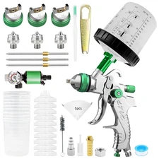 Hvlp Air Spray Gun W/1.3/1.7/2.0mm Nozzles & Air Regulator Car House Painting