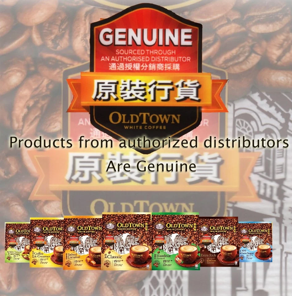 (Paquete de 3 - Avellana) OLD TOWN (3 en 1) Café Asiático Café Instantáneo Foto 3 de 4
