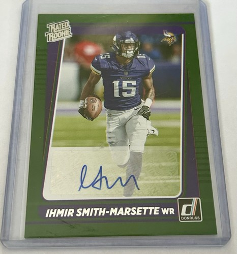2021 Donruss Football GREEN Auto Rated Rookie Ihmir Smith-Marsette RC P-291 - Picture 1 of 2
