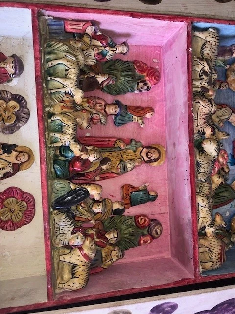 Presepe Peruviano Etnico Retablo Miniatura Presepio Natività - Immagine 3 di 4
