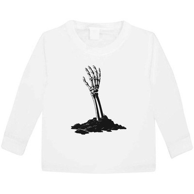 Kinder Langarm-T-Shirts ''Skeleton Hand Reaching Out From Dirt'' (KL058907)