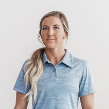 NWT NOBULL Women's Lightweight Textured Polo - Small - Slate Blue Camo