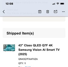 Samsung 43 inch Class QLED Q7F 4K Vision AI Smart TV 2025