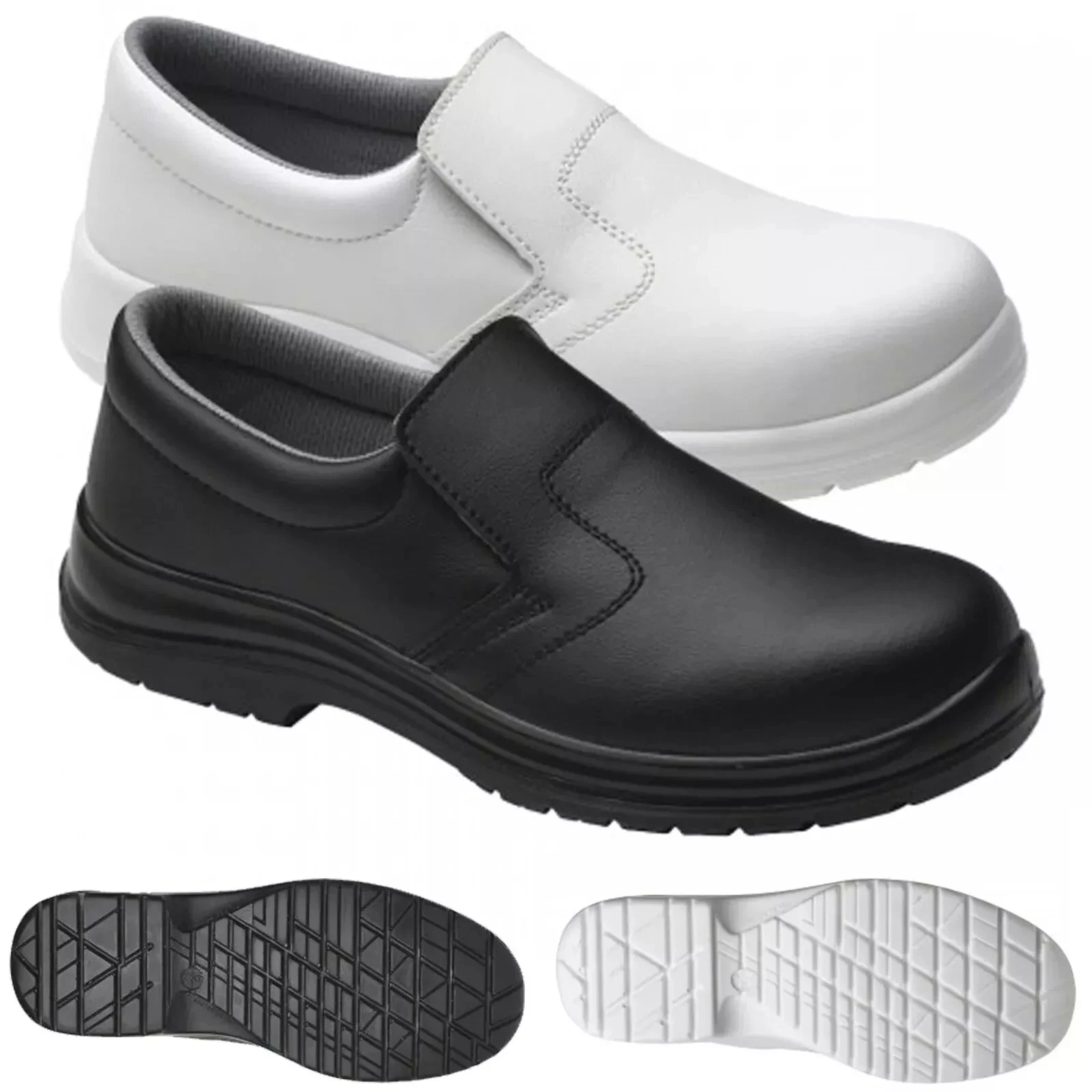 UNISEX Food-X Slip on Lightweight Safety Work Shoes Steel Toe Cap Anti Slip Boot