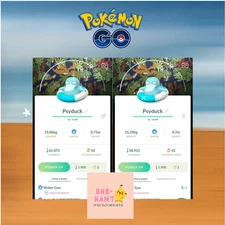 Pokémon Go❖❖Shiny Psyduck❖Swim Ring❖With Special Background-Trade or Mini PTC