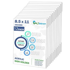 Acrylic Sign Holder 8.5 x 11 Wall Mount, Clear Plastic Paper Sign Display wit...