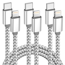 USB C to Lightning Cable 3Pack 6 FT Apple MFi Certified iPhone Fast Charger Type