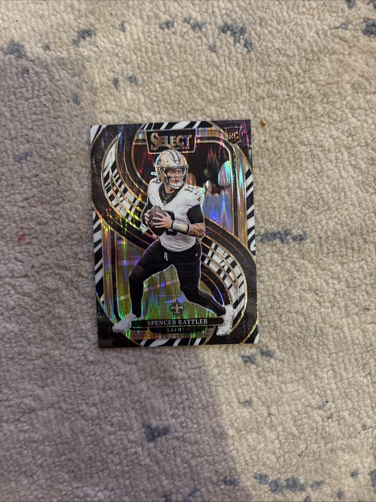 2024 Panini Select - Premier Level Spencer Rattler #130 Zebra Shock Prizm (RC)