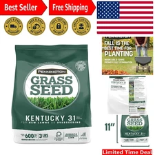 Kentucky 31 Tall Fescue Grass Seed - 3 lb for Durable, Lush Lawns Up to 600 s...