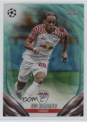 2023 Chrome UEFA Club Competitions Aqua Wave Refractor /199 Xavi Simons #24 13bp