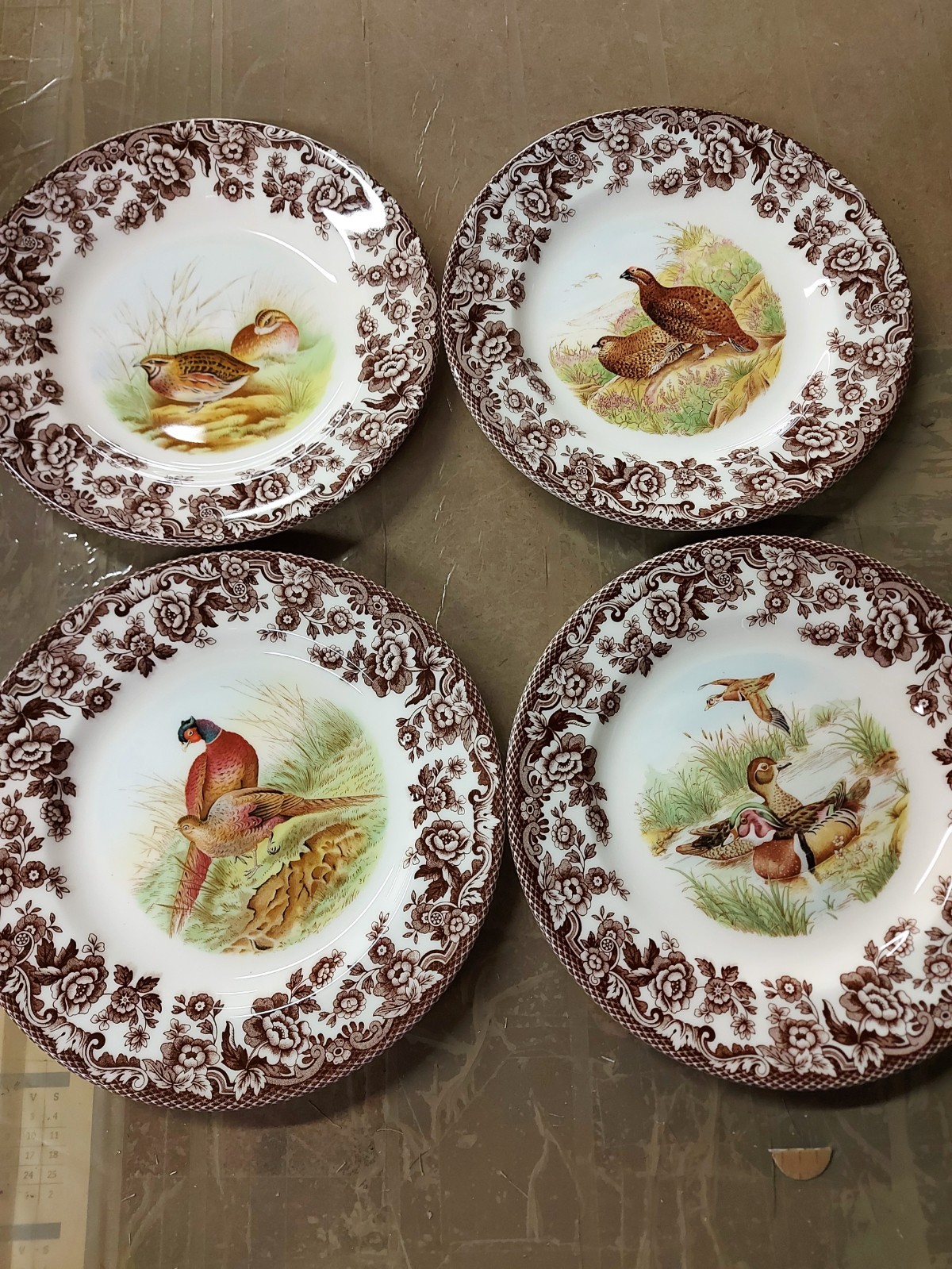 Of 4 Salad  Plates- 4 Unique Classic Birds---3611---