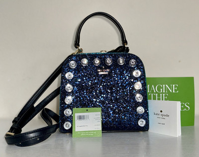 Kate Spade New York ''Skyline Way Violina'' Blue Glitter Crossbody Satchel - NWOT
