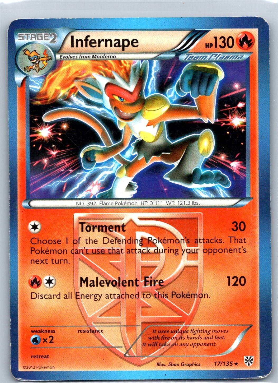 Infernape - 17/135 (BW Plasma Storm) Rare Deck Exclusives 017/135 LP