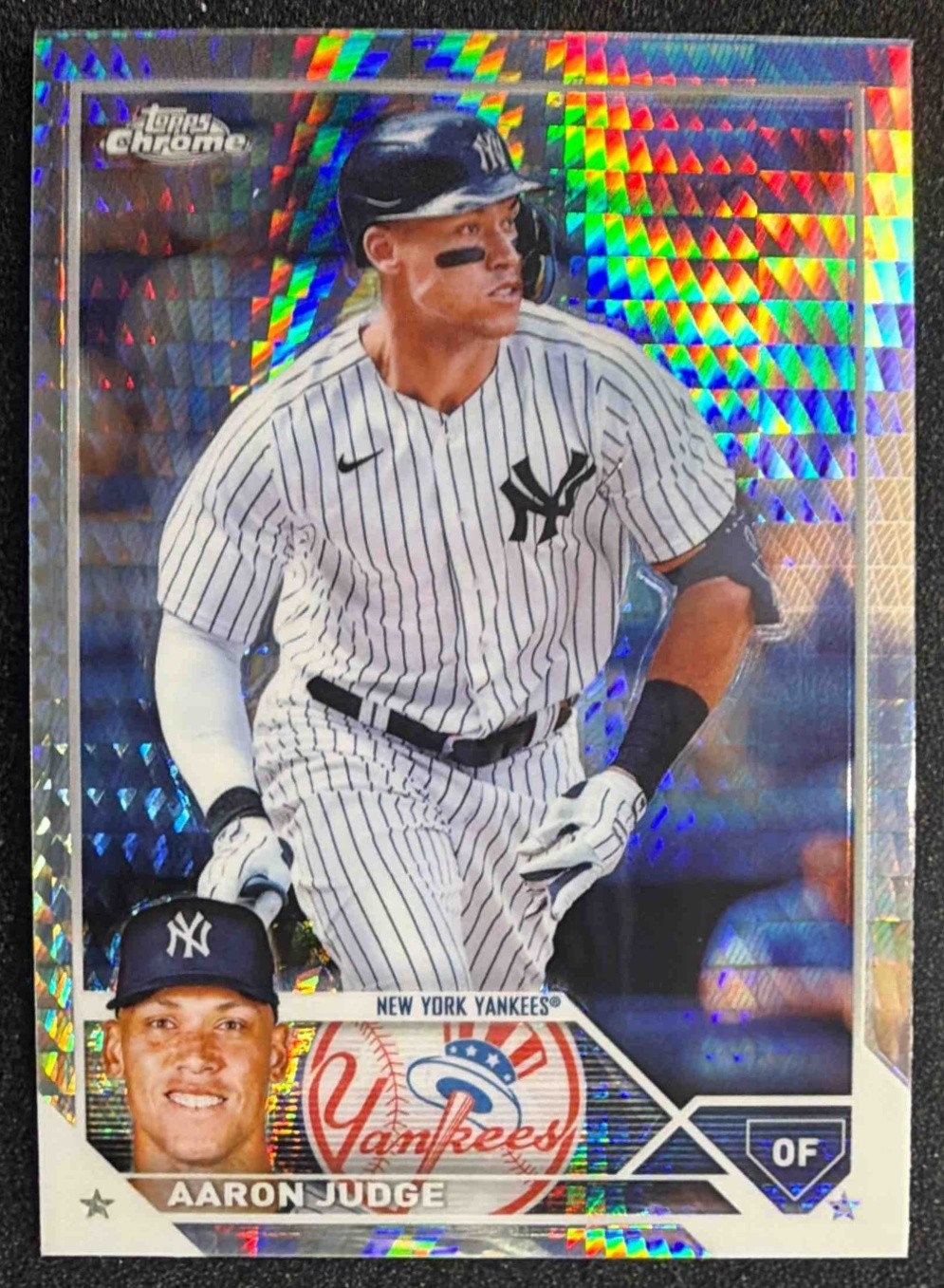 2023 Topps Baseball Chrome Aaron Judge Prism Refractor #62 New York Yankees
