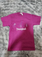 Vintage Mickey Inc. Disneyland Embroidered Shirt Size S/M Maroon Disney Castle