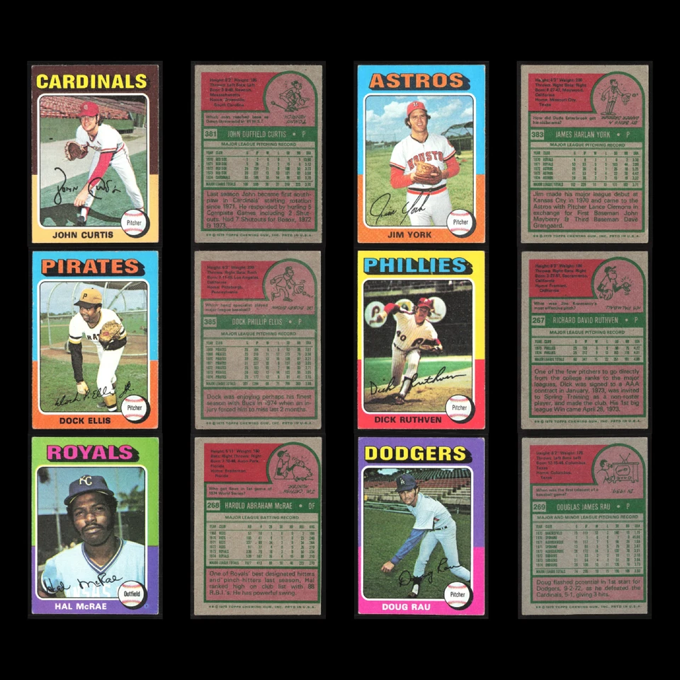 1975 Topps Lot 50 Vintage Baseball Cards Dealer Bulk Set Builder Commons VG MLB - Image 4 of 4