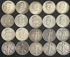 Roll (20) 90% Silver Kennedy Franklin & Liberty Walker Half Dollars