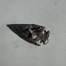 1994 Bergamot Brass Works Pewter Eagle Arrowhead Belt Buckle USA Made