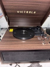 Victrola VSC-400SB Bluetooth Portable Turntable Brown Headphone Jack
