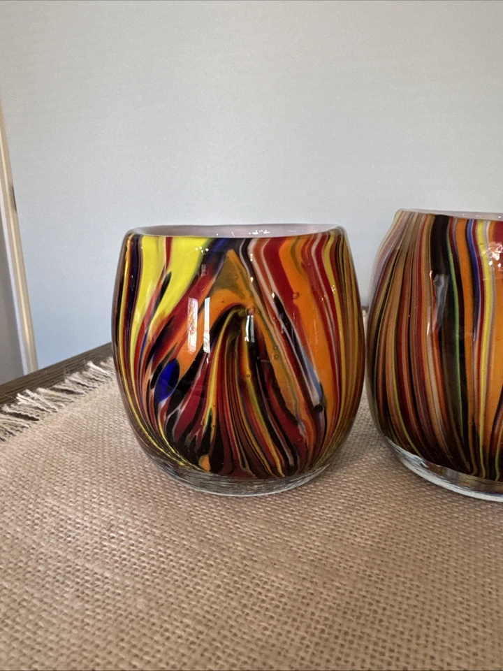 Missoni para Target 2011 soplado a mano diseño de remolino multicolor arte vidrio votivo Foto 4 de 4