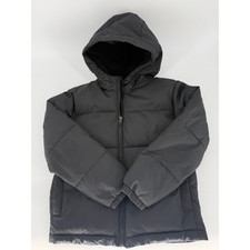 Old Navy Boys M 8 Black Puffer Jacket Water Resistant Hooded Winter Coat
