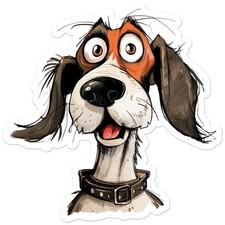 Happy Beagle Dog - Vinyl Decal Sticker - Car Window Laptop - ebn12546