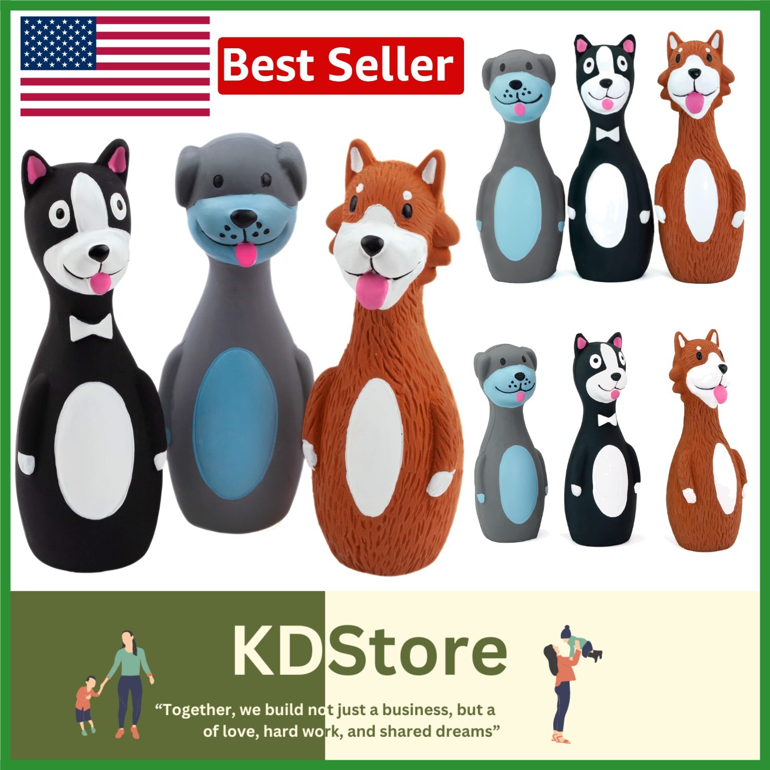 Squeaky Latex Dog Toy Pack &ndash; 3 Fun Animal Prints for Small