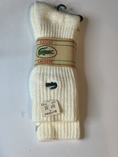 NWT 80s Izod Lacoste White Orlon Socks Embroidered Alligator