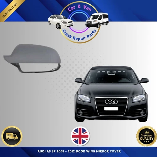 AUDI A3 8P 2008 - 2012 DOOR WING MIRROR COVER PRIMED LEFT SIDE OE 8F0857527GRU