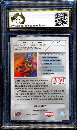 2023 Upper Deck Marvel Platinum Red Rainbow #1 Beta Ray Bill CGA 8 - Picture 2 of 3