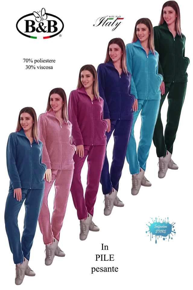 CREAZIONI B&B 15130 Tuta donna in caldo pile misto viscosa made in Italy