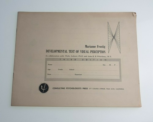 Marinanne Frostig Development Test of Visual Perception 3rd Vintage 1961 Paper