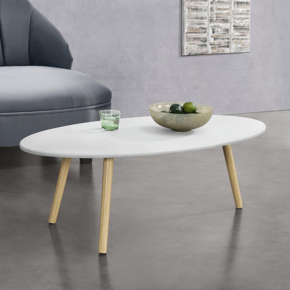Tavolino Salotto Legno Set Di 3 Tavolini Bassi Da Salotto 'Hju00f8rring' In Altezze Diverse Con Piani Rotondi E Treppiede In Faggio Grigiobiancorosa Encasa 77543831 Tavolinetto Salotto