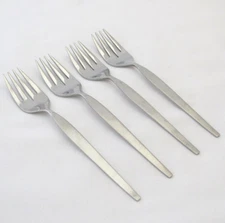 Oneida Satinique Salad Forks Stainless Older Betty Crocker Satin Set of Four