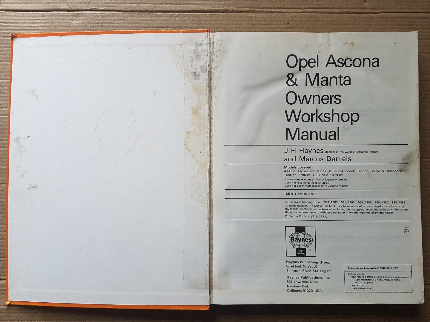 OPEL ASCONA & MANTA B SERIES HAYNES MANUAL 1975 to 1988 SALOON COUPE  HATCHBACK | eBay