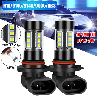 100W Fog Lights For Toyota Camry 2002 2003 2004 2005 2006 6000K White LED Bulb