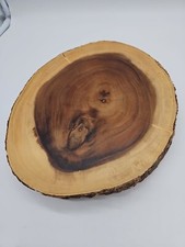 Decor Raw Edge Wood Slab Oval Footed Display Charcuterie Board Natural