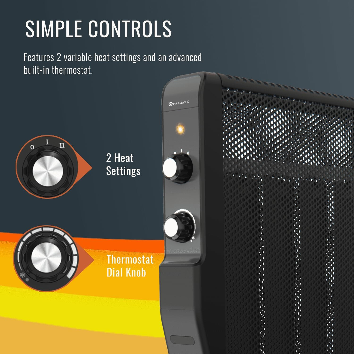 PureMate Heater Oil Free with Mica Panels, 2000W Electric Heater eBay