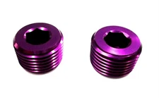 Pipe Plugs 3/4" NPT Aluminum w/ allan head Pair of  Purple  anodized 2 per pk