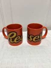 Reese's Logo Orange Coffee Cup Mugs Set Of 2