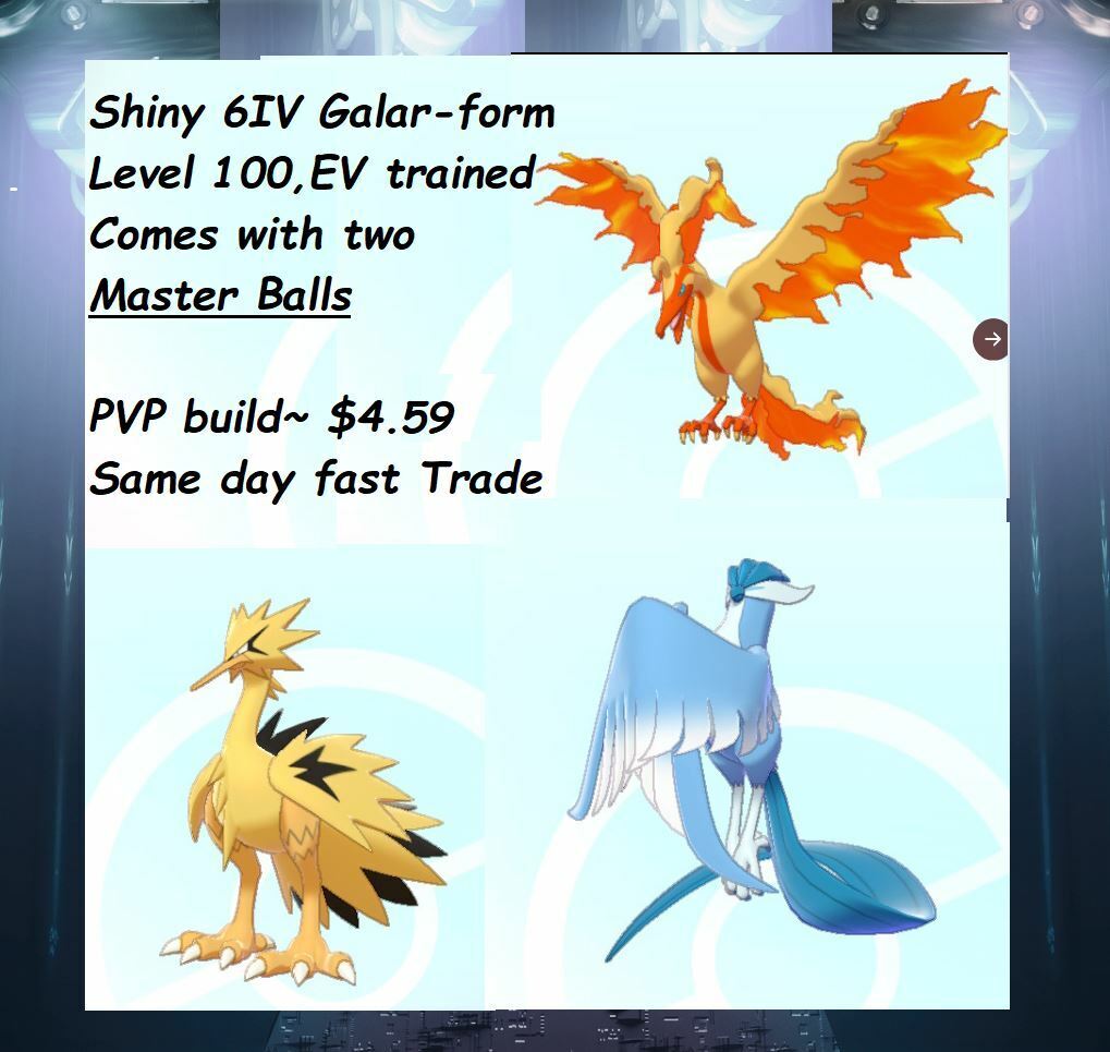 Pokemon Sword and Shield Shiny Moltres 6IV-EV Trained