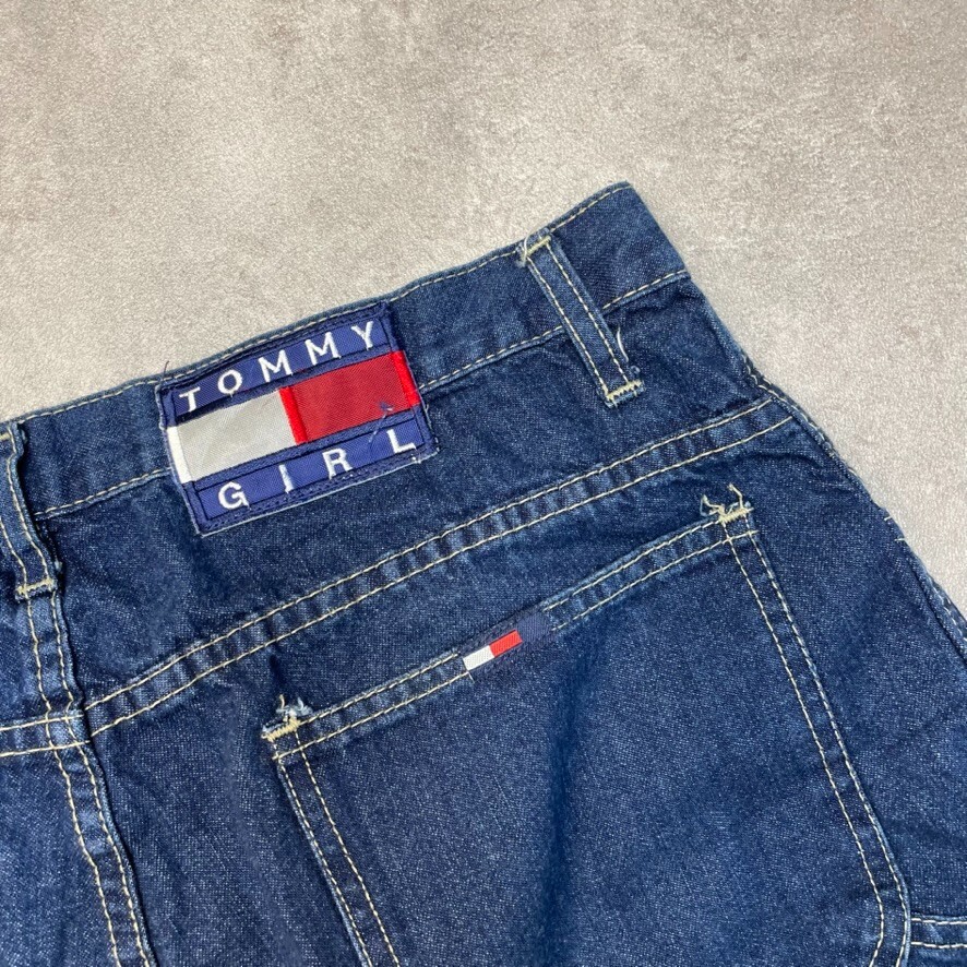 Tommy Girl Denim Shorts Womens Jorts USA Baggy 90s Vintage Bottoms, Blue 32" image 7